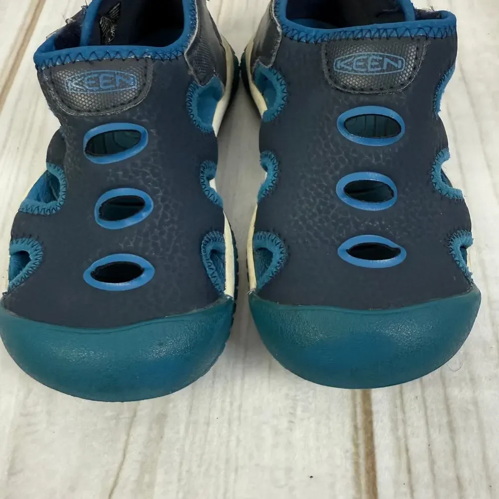 KEEN Kids Rio Water Sandals Navy Blue Teal Hook and Loop Size 10 Toddler
